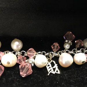 Swarovski crystals, pearls, and Chinese bracelet